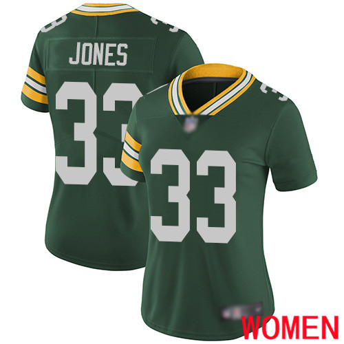 Green Bay Packers Limited Green Women #33 Jones Aaron Home Jersey Nike NFL Vapor Untouchable